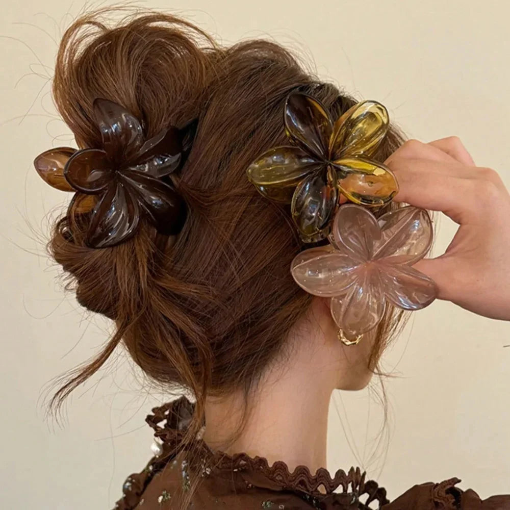 Pinces à cheveux fleur de Tahiti - Couleurs sobres